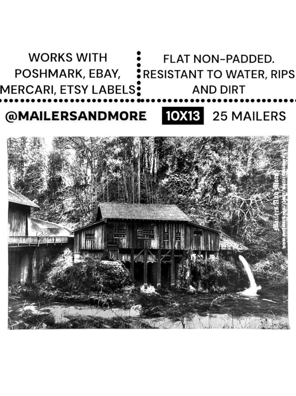 25 10X13 Poly Mailers Vintage Cedar Creek Grist Mill WA PRICE IS FIRM - Picture 2 of 10